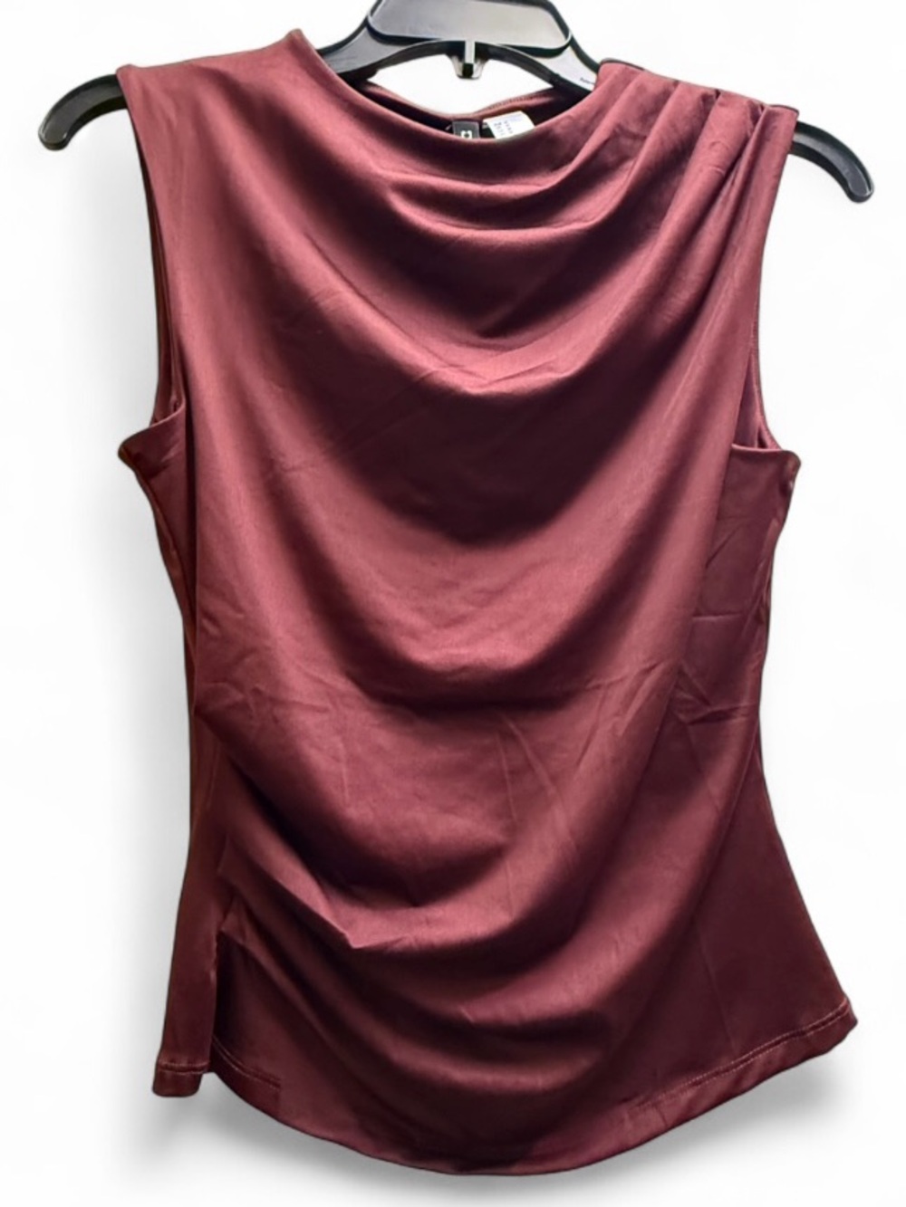H&M Draped Sleeveless Camisole in Wine